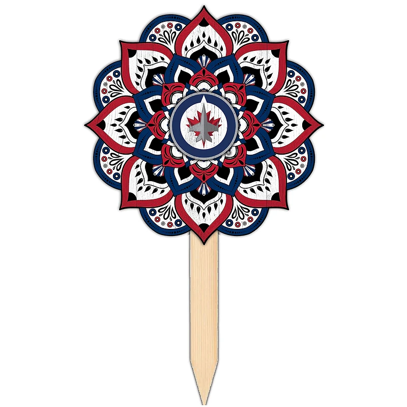 Winnipeg Jets 18'' x 12'' Mandala Yard Stake