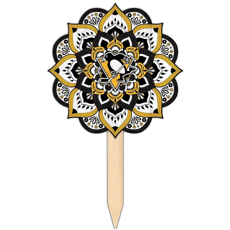 Pittsburgh Penguins 18'' x 12'' Mandala Yard Stake