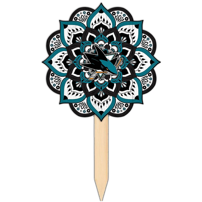 San Jose Sharks 18'' x 12'' Mandala Yard Stake