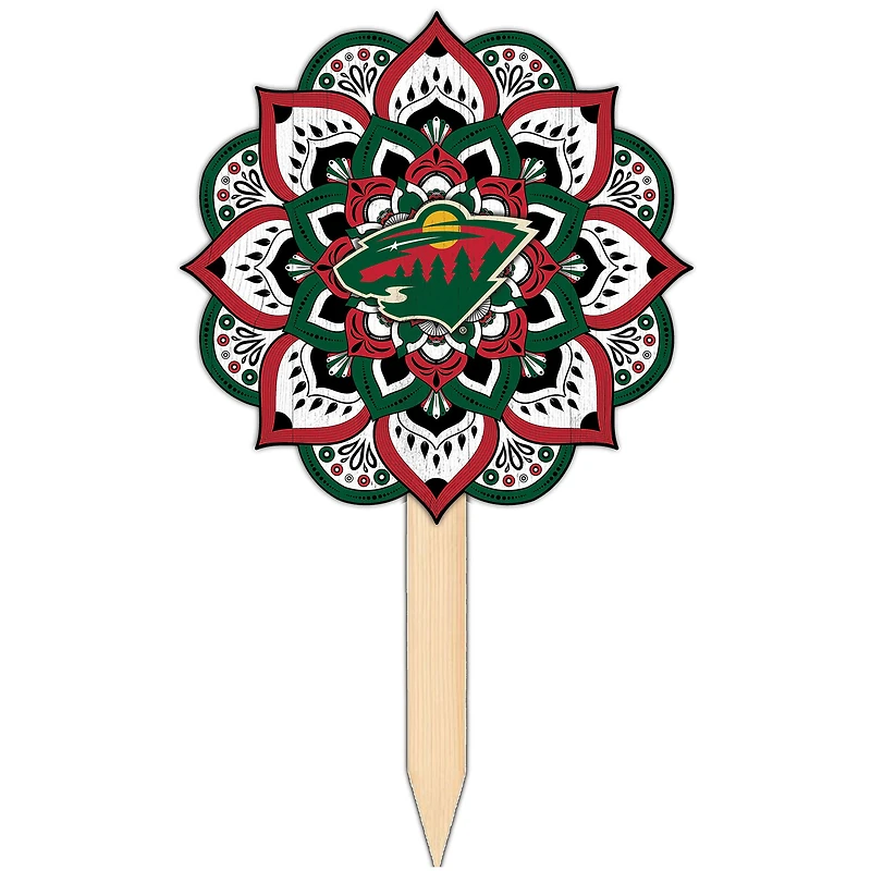 Minnesota Wild 18'' x 12'' Mandala Yard Stake