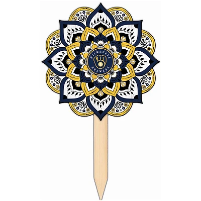 Milwaukee Brewers 18'' x 12'' Mandala Yard Stake