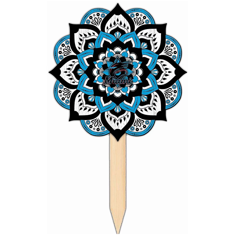 Miami Marlins 18'' x 12'' Mandala Yard Stake