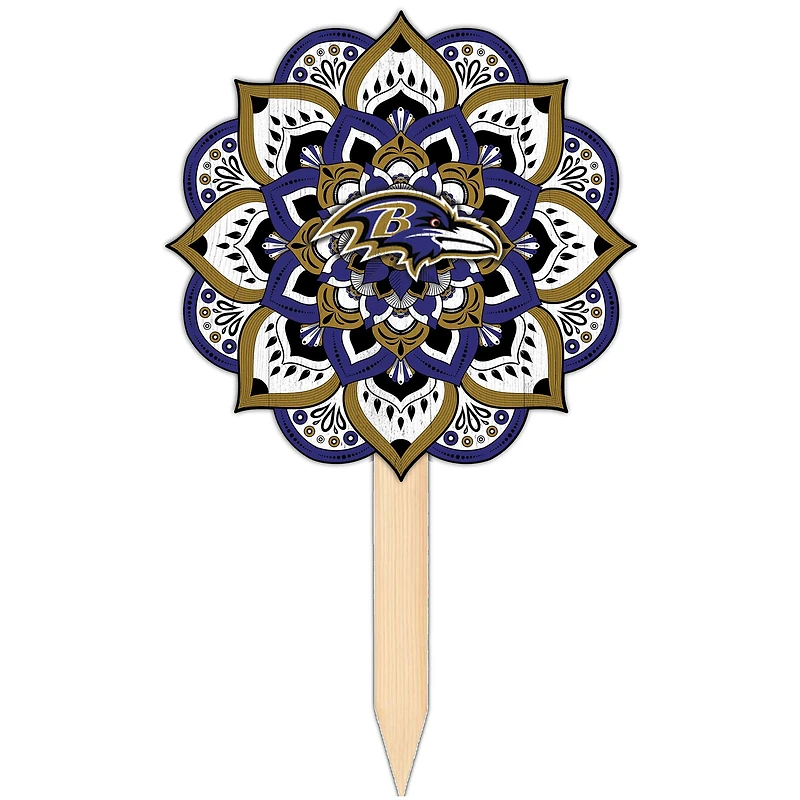 Baltimore Ravens 18'' x 12'' Mandala Yard Stake