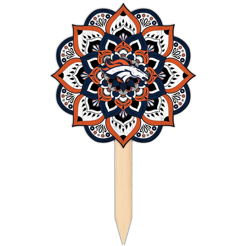 Denver Broncos 18'' x 12'' Mandala Yard Stake