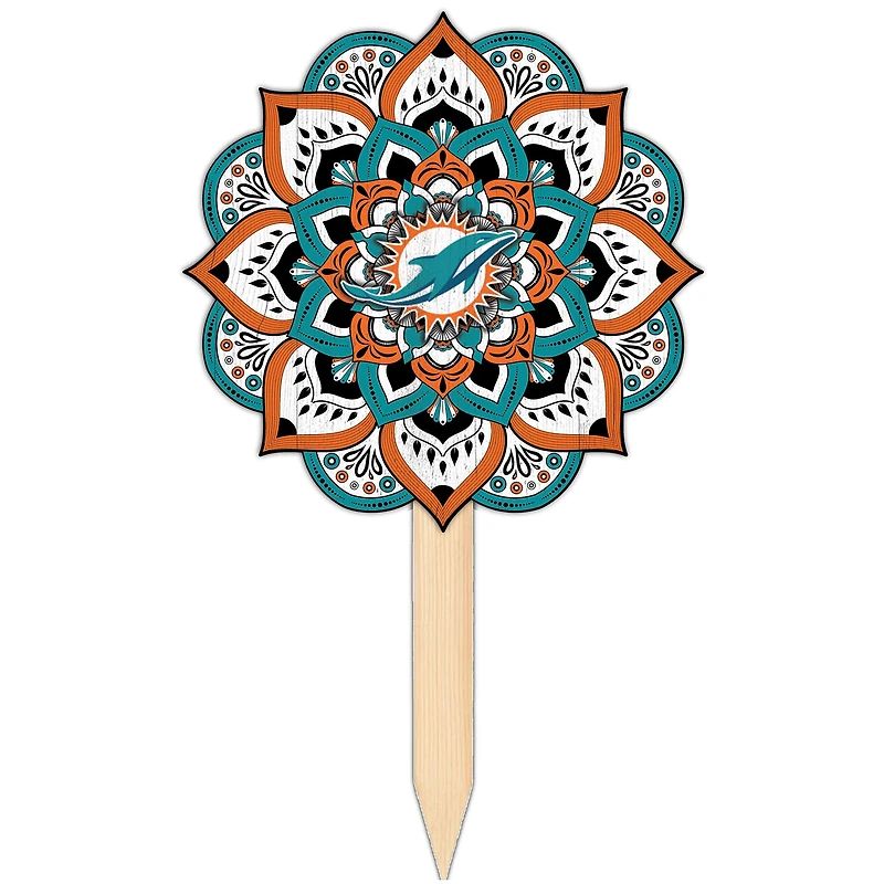 Miami Dolphins 18'' x 12'' Mandala Yard Stake