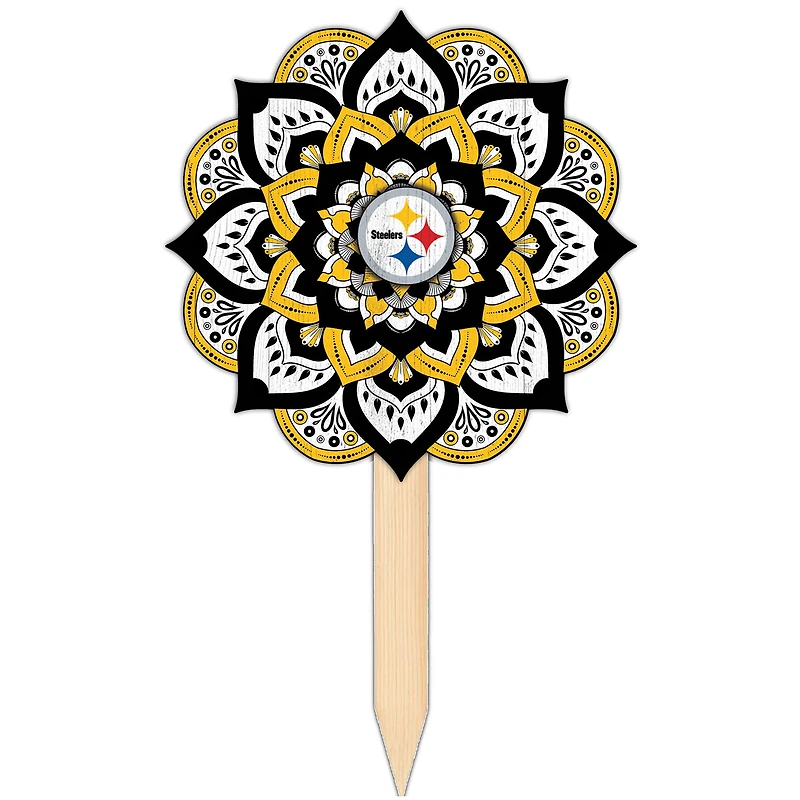 Pittsburgh Steelers 18'' x 12'' Mandala Yard Stake
