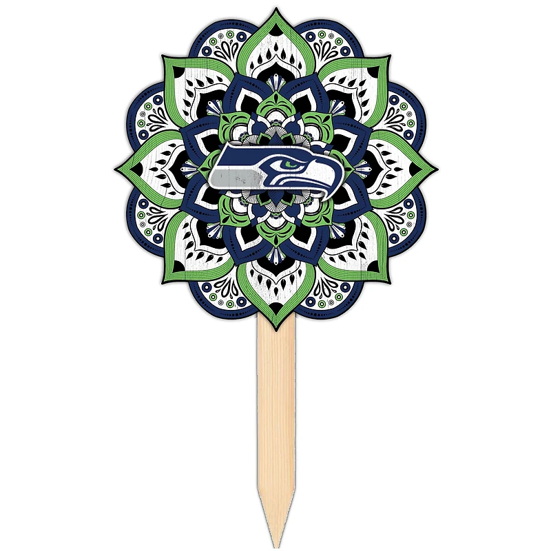 Seattle Seahawks 18'' x 12'' Mandala Yard Stake