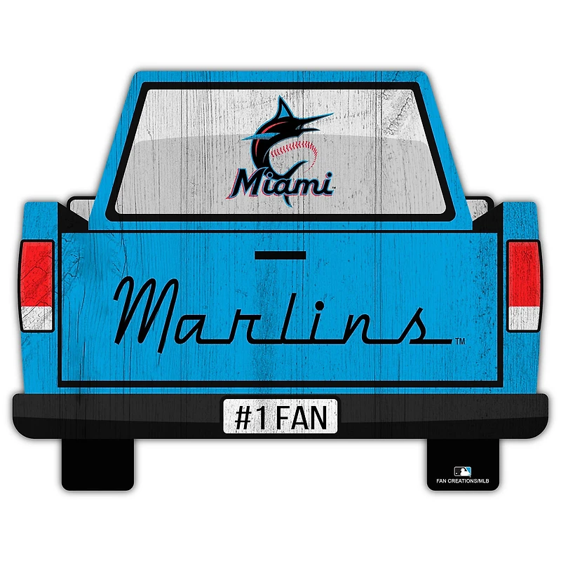Miami Marlins 12'' x 12'' Truck Back Décor