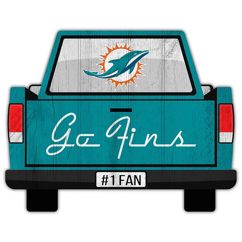 Miami Dolphins 12'' x 12'' Truck Back Décor