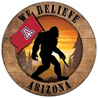 Arizona Wildcats 12'' We Believe Bigfoot Circle Sign