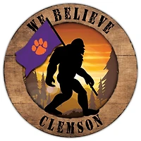 Clemson Tigers 12'' We Believe Bigfoot Circle Sign