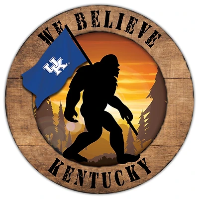 Kentucky Wildcats 12'' We Believe Bigfoot Circle Sign