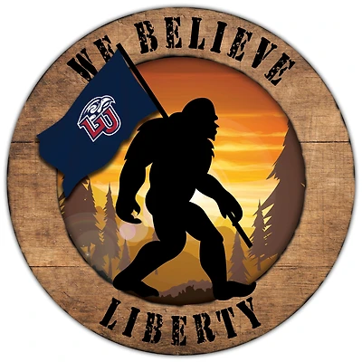 Liberty Flames 12'' We Believe Bigfoot Circle Sign