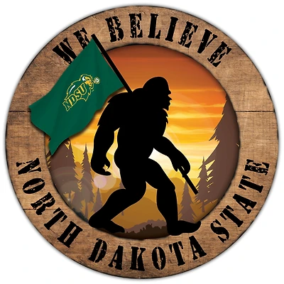 NDSU Bison 12'' We Believe Bigfoot Circle Sign