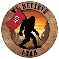 Utah Utes 12'' We Believe Bigfoot Circle Sign