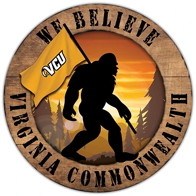 VCU Rams 12'' We Believe Bigfoot Circle Sign
