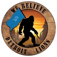 Detroit Lions 12'' We Believe Bigfoot Circle Sign