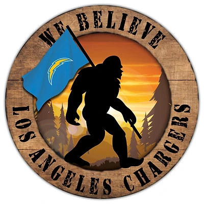 Los Angeles Chargers 12'' We Believe Bigfoot Circle Sign