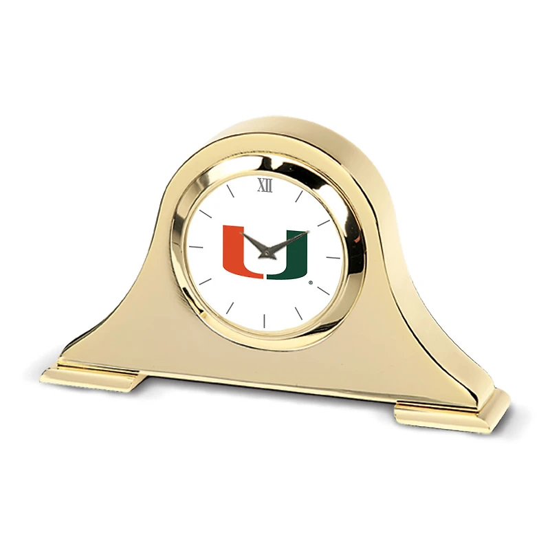 Gold Miami Hurricanes Team Napoleon Desk Clock