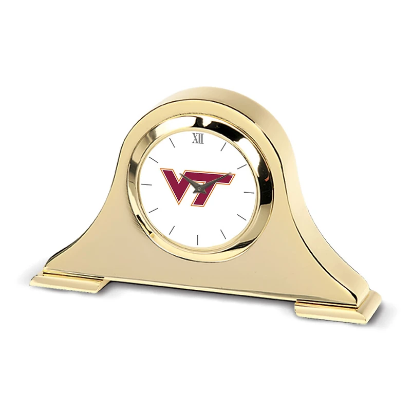 Gold Virginia Tech Hokies Team Napoleon Desk Clock