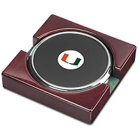 Silver Miami Hurricanes Two-Piece Coaster Set