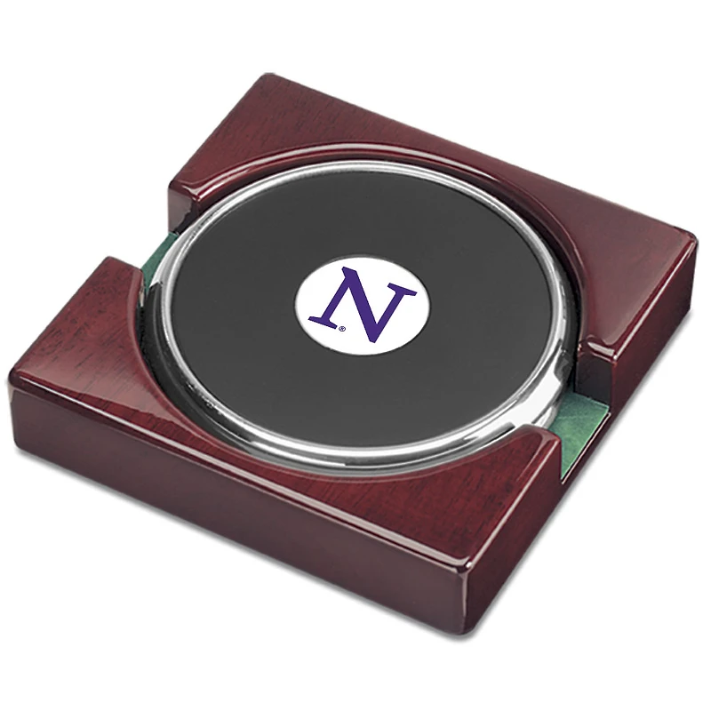 Silver Northwestern Wildcats Two-Piece Coaster Set