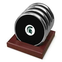 Silver Michigan State Spartans Four-Piece Coaster Set