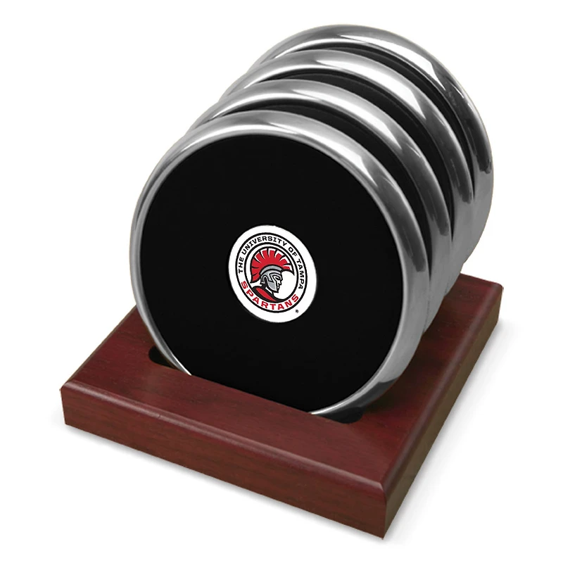 Silver University of Tampa Spartans Four-Piece Coaster Set