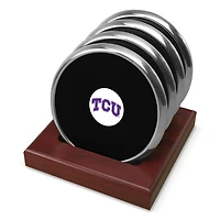 Silver TCU Horned Frogs Four-Piece Coaster Set