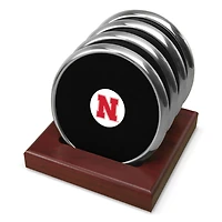 Silver Nebraska Huskers Four-Piece Coaster Set