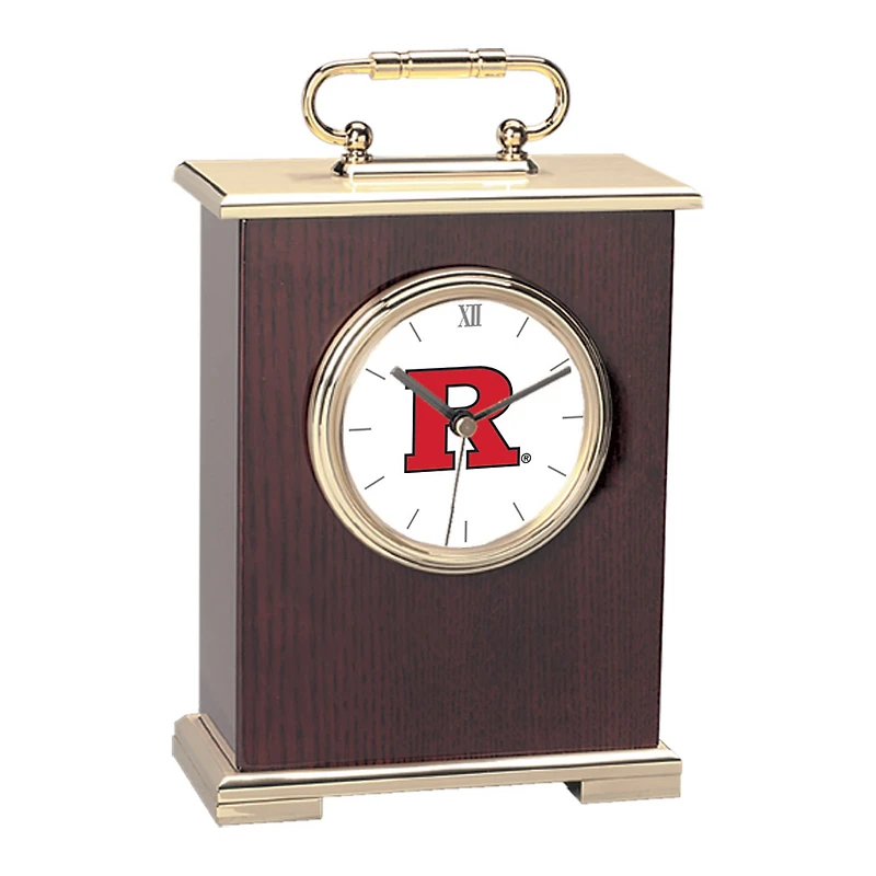 Rutgers Scarlet Knights Primary Team Logo Carriage Clock