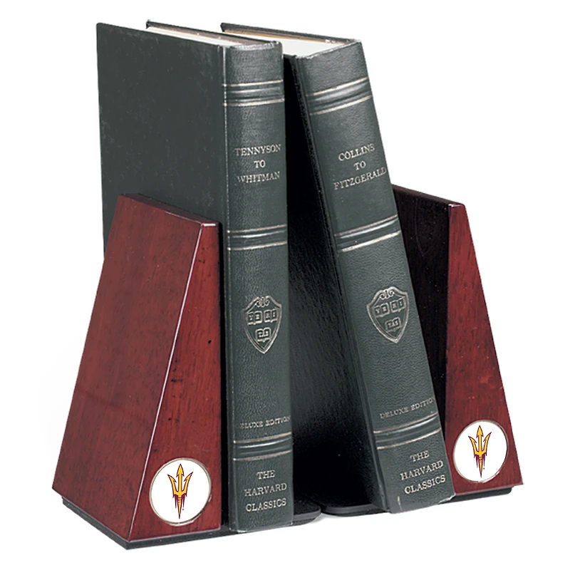 Arizona State Sun Devils Primary Team Logo Rosewood Bookends