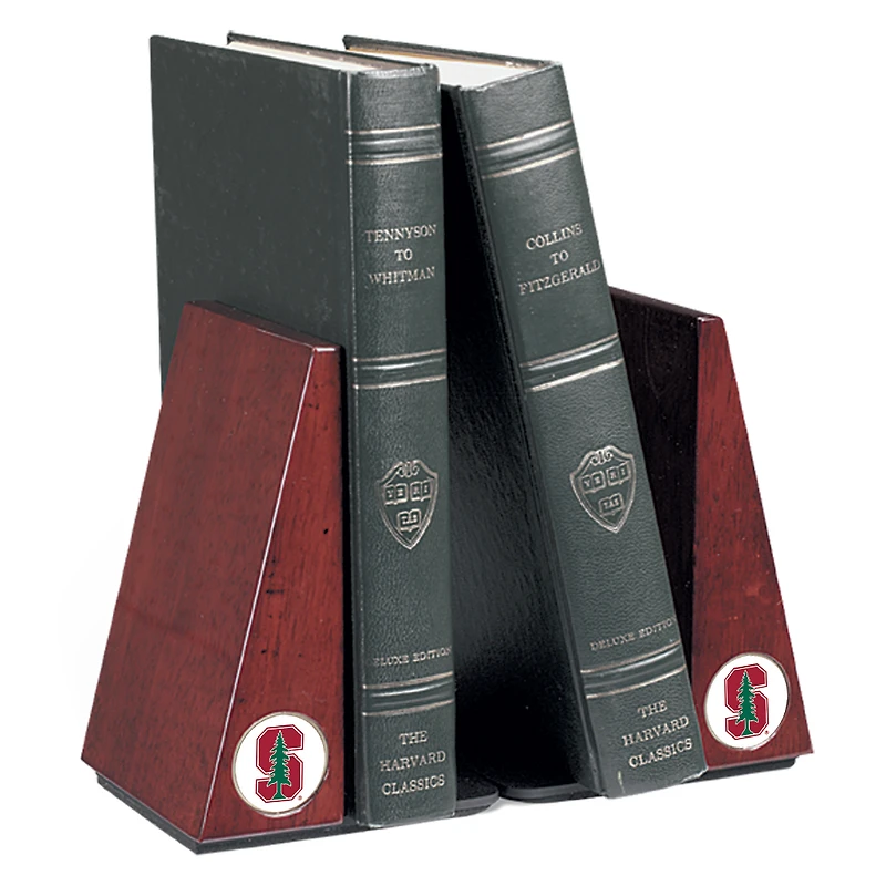 Stanford Cardinal Primary Team Logo Rosewood Bookends