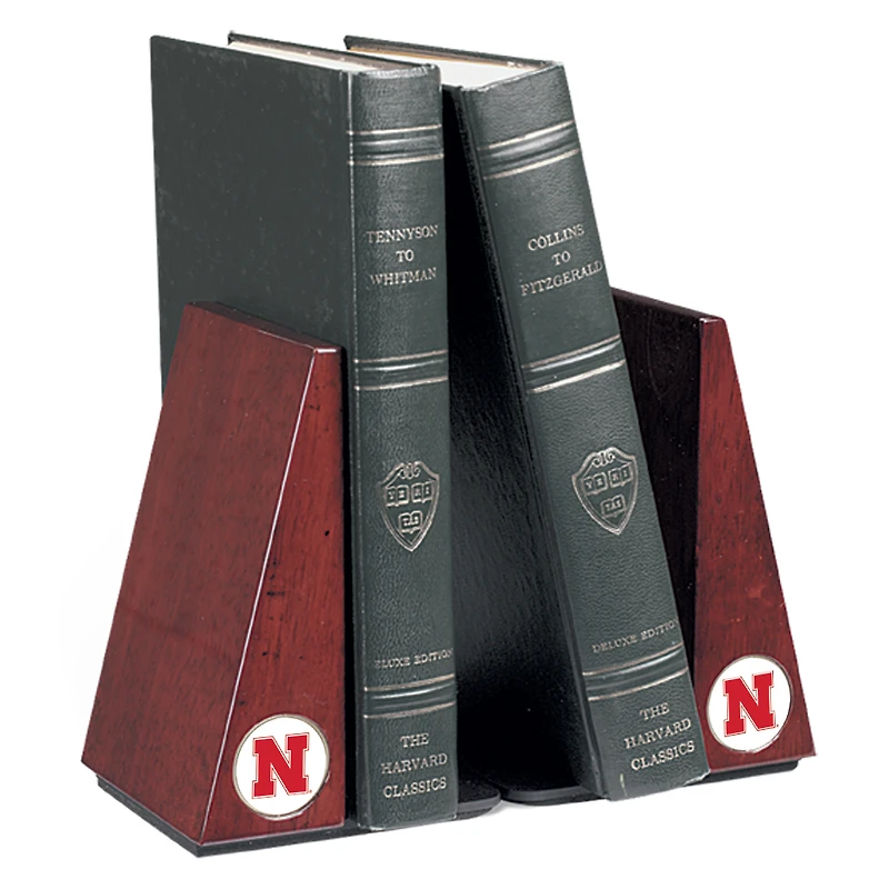 Nebraska Huskers Primary Team Logo Rosewood Bookends