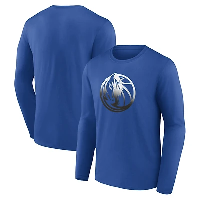 Men's Blue Dallas Mavericks Gradient Logo Long Sleeve T-Shirt