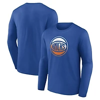 Men's Blue New York Knicks Gradient Logo Long Sleeve T-Shirt