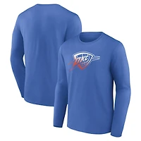 Men's Blue Oklahoma City Thunder Gradient Logo Long Sleeve T-Shirt