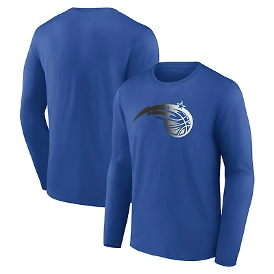 Men's Blue Orlando Magic Gradient Logo Long Sleeve T-Shirt