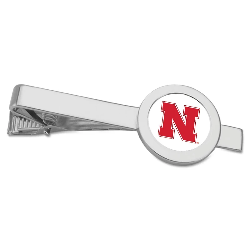 Silver Nebraska Huskers Team Logo Tie Bar