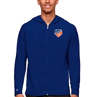 Men's Antigua Royal FC Cincinnati Primary Team Logo Legacy Full-Zip Hoodie
