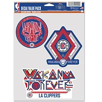 WinCraft LA Clippers Three-Pack Black Panther 2 Fan Decal Set