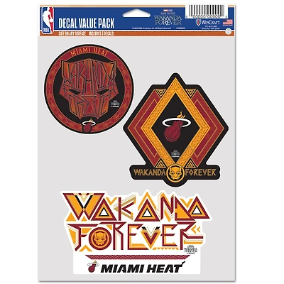 WinCraft Miami Heat Three-Pack Black Panther 2 Fan Decal Set