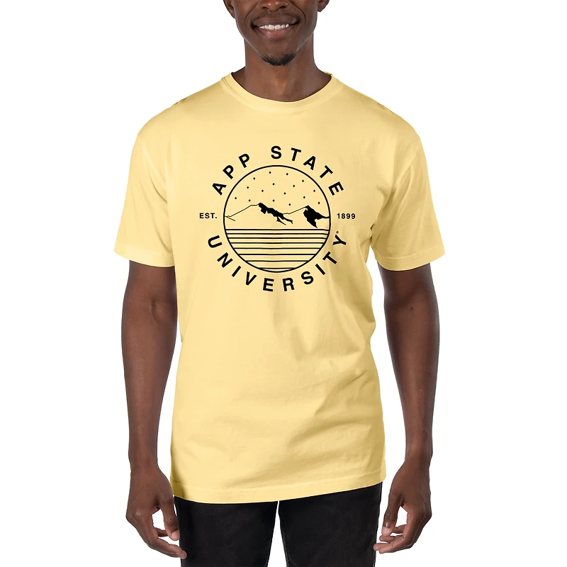 Men's Uscape Apparel Yellow Appalachian State Mountaineers Garment Dyed T-Shirt