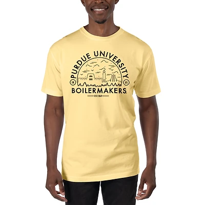 Men's Uscape Apparel Yellow Purdue Boilermakers Garment Dyed T-Shirt