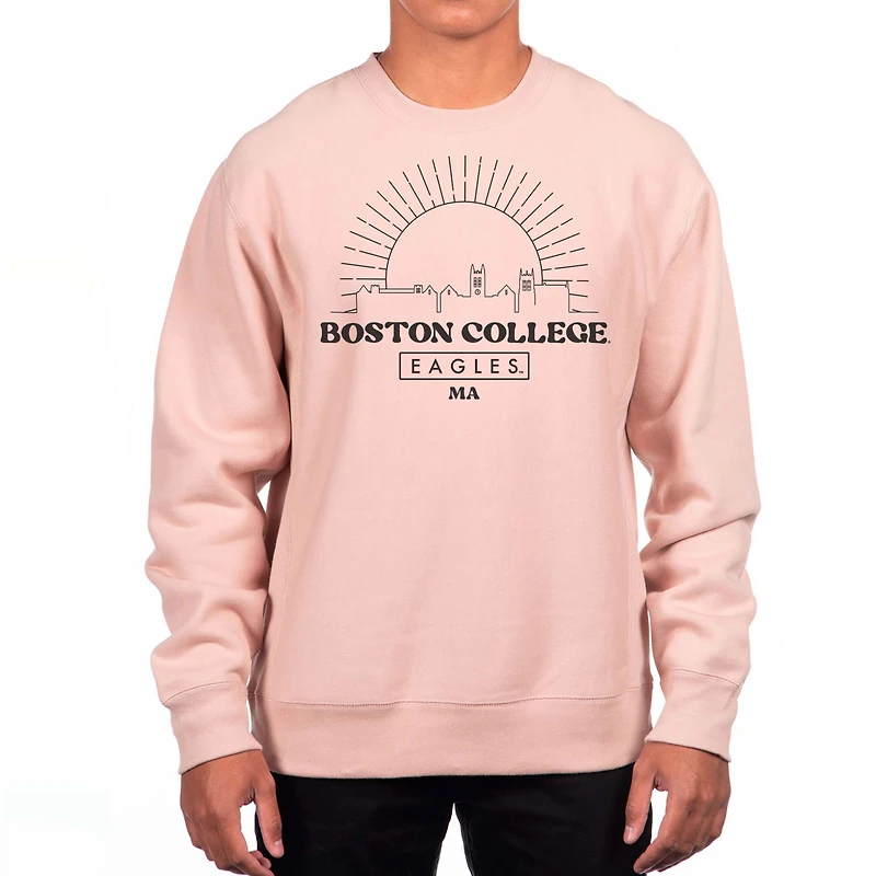 Men's Uscape Apparel Pink Boston College Eagles Premium Heavyweight Pullover Sweatshirt