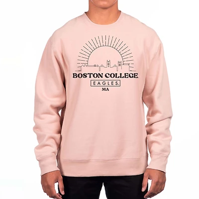 Men's Uscape Apparel Pink Boston College Eagles Premium Heavyweight Pullover Sweatshirt
