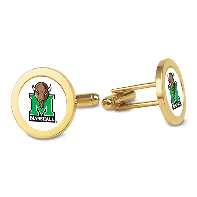 Gold Marshall Thundering Herd Logo Cufflinks