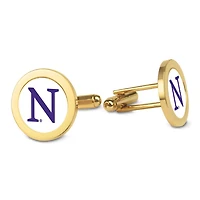 Gold Northwestern Wildcats Logo Cufflinks