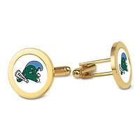 Gold Tulane Green Wave Logo Cufflinks