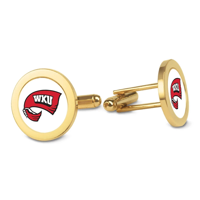 Gold Western Kentucky Hilltoppers Logo Cufflinks